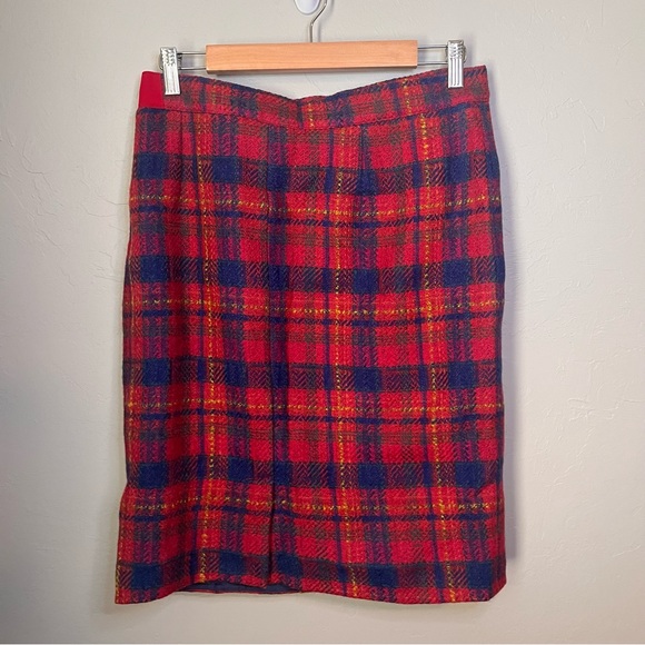 Rare Yves Saint Laurent Wool Plaid Skirt - Picture 2 of 9